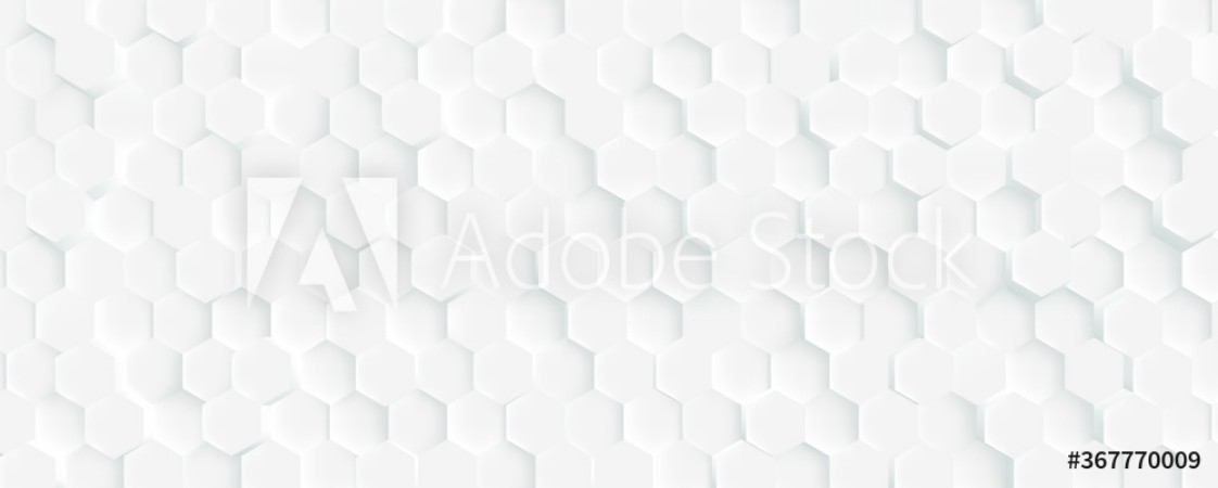 Image de 3D Futuristic honeycomb mosaic white background Realistic geometric mesh cells texture Abstract white vector wallpaper with hexagon grid